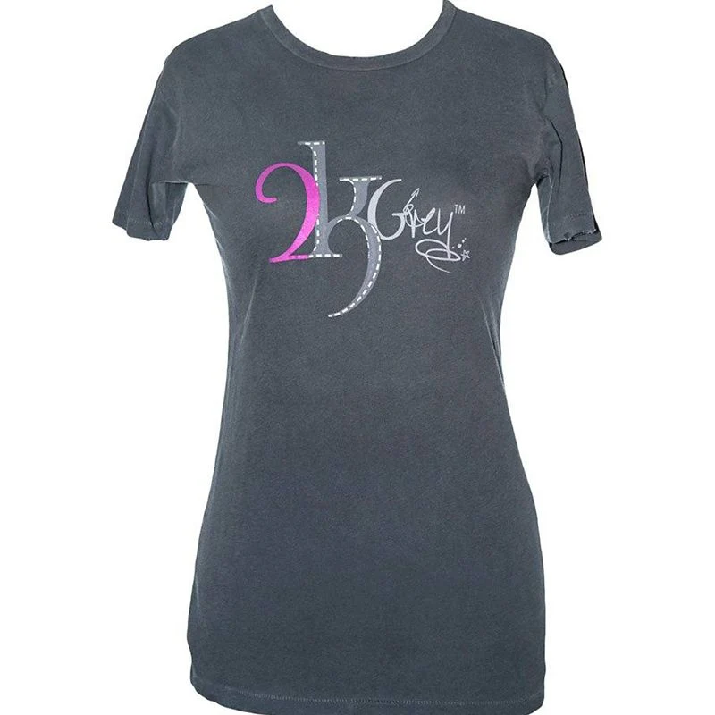 2kGrey Ladies Grey Logo Tee Shirt