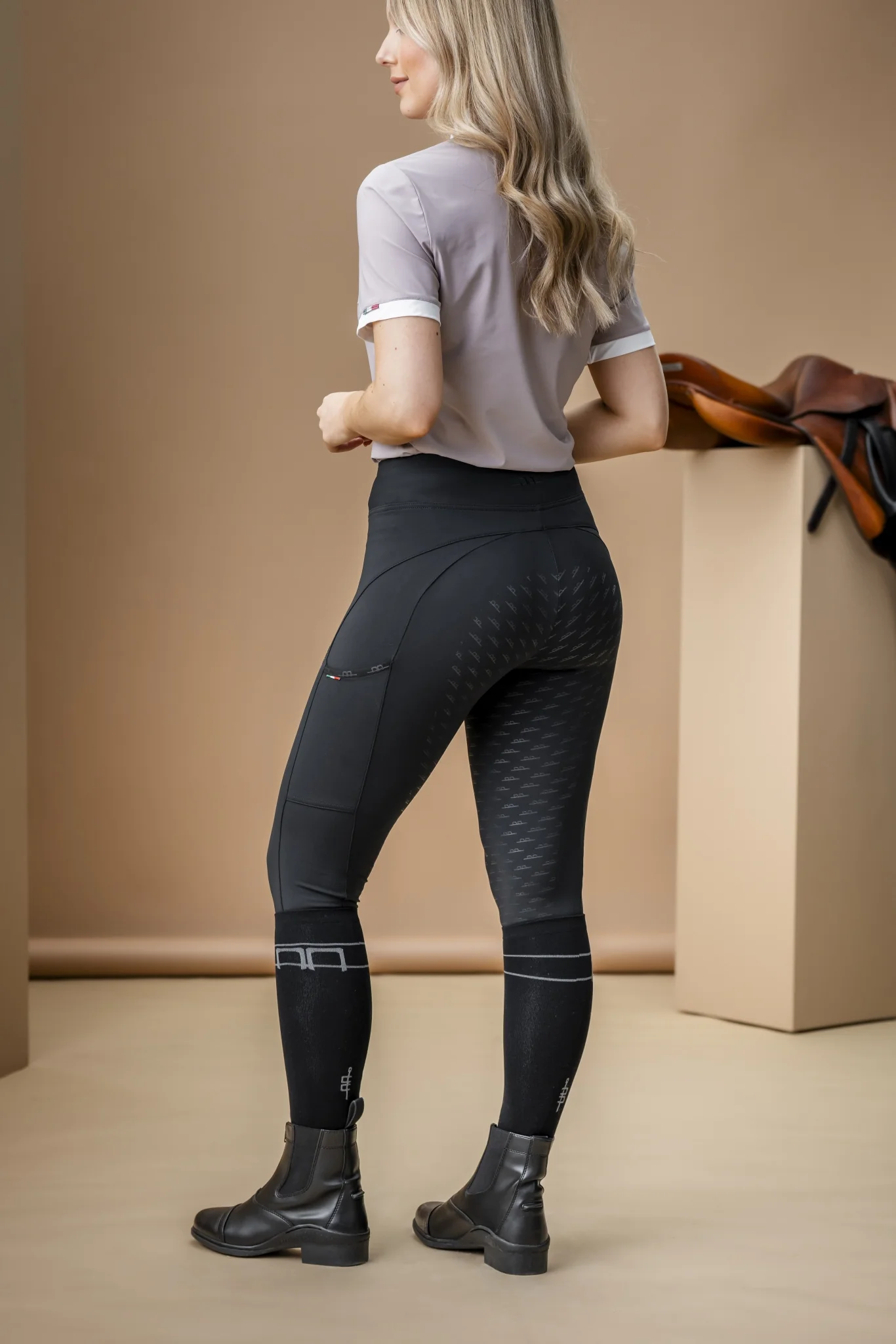 AA Ladies Alba Brushed Riding Tight - Image 3