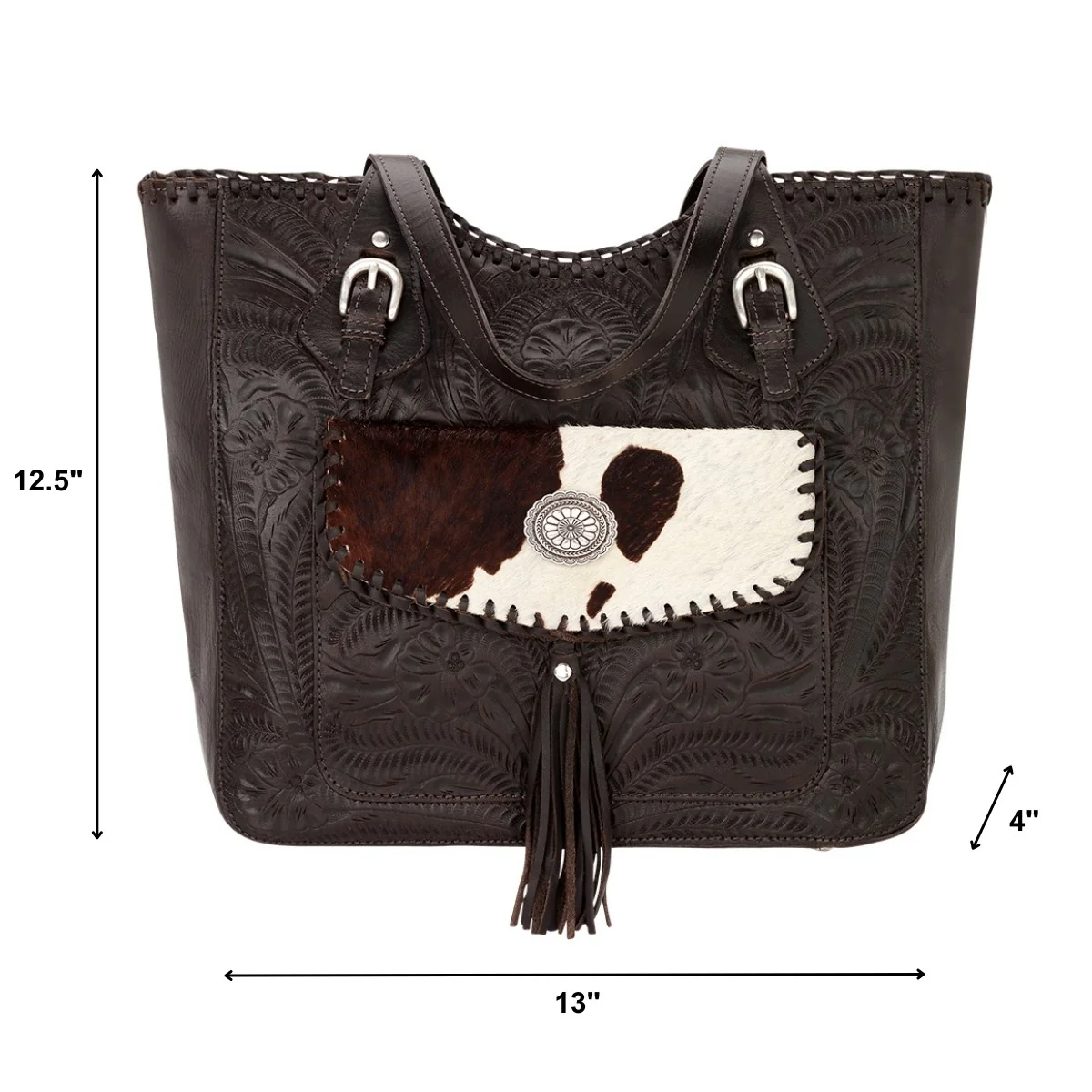 American West Annie's Secret Collection Large Zip Top Tote with Conceal Carry Pocket on Back - Image 8