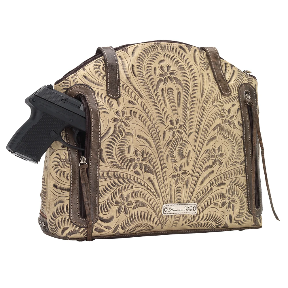 American West Annie's Secret Collection Zip Top Half Moon Tote with Conceal Carry Pocket on Back - Image 10