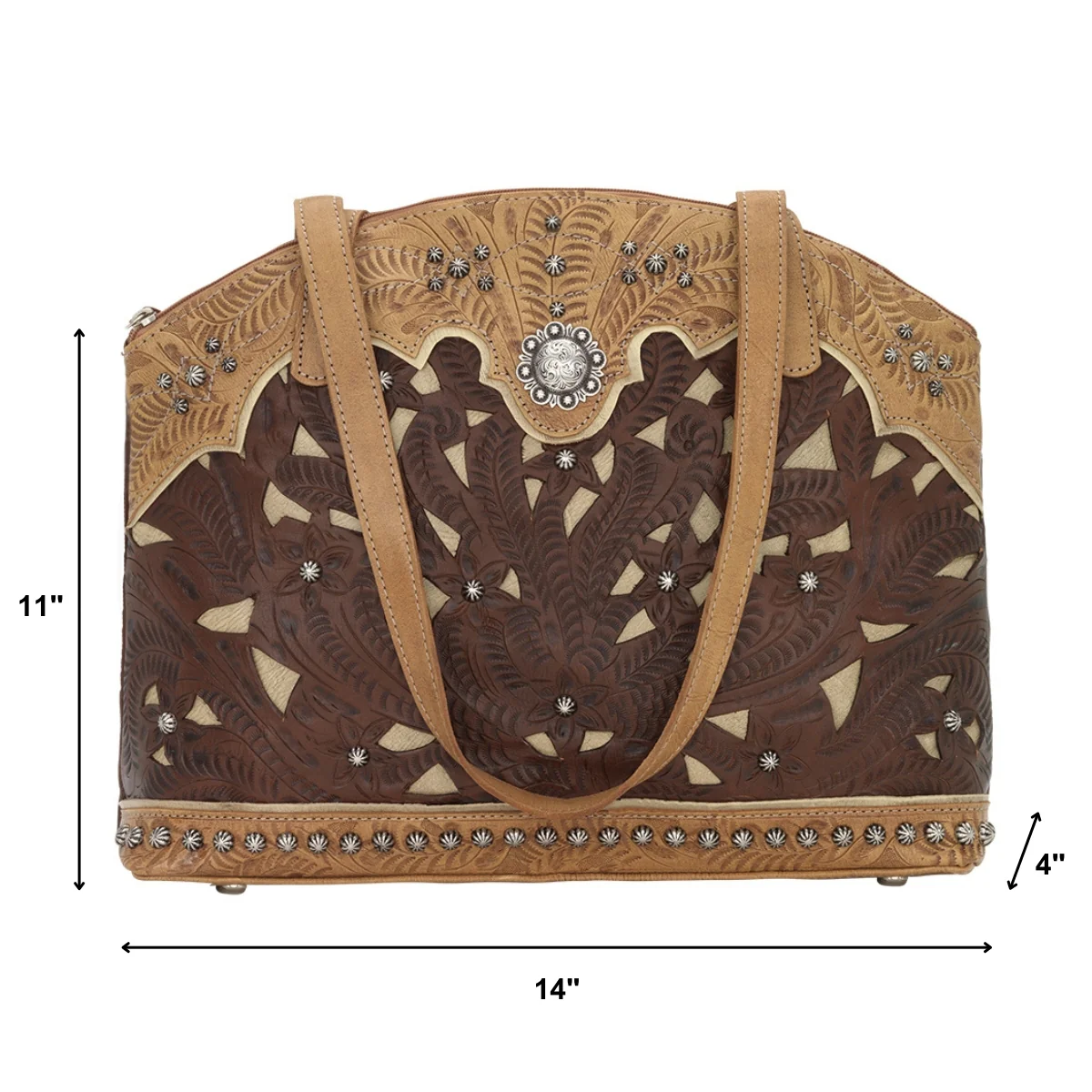 American West Annie's Secret Collection Zip Top Half Moon Tote with Conceal Carry Pocket on Back - Image 21