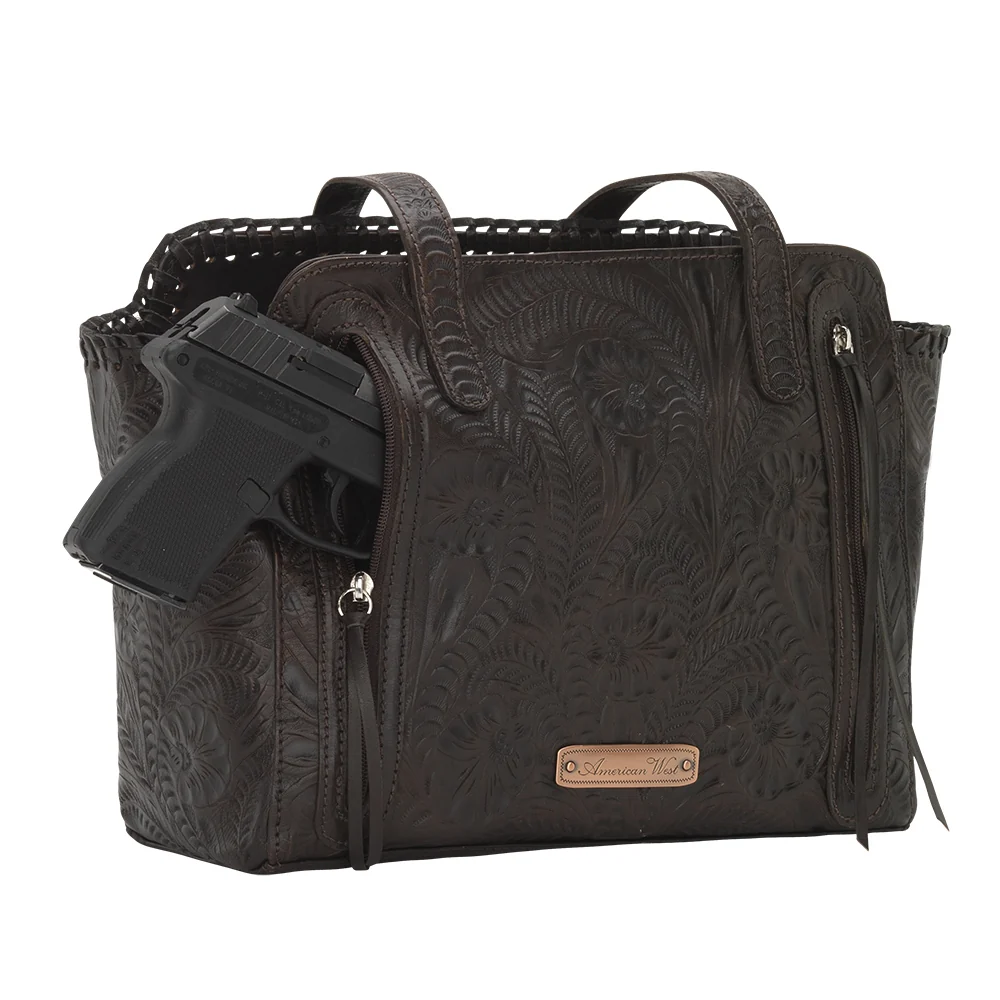 American West Annie's Secret Collection Zip Top Tote with Conceal Carry Pocket on Back - Image 15