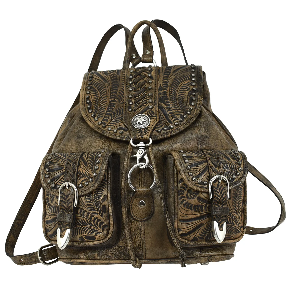 American West Classic Travel Large Drawstring Backpack with Front Pocket - Image 3