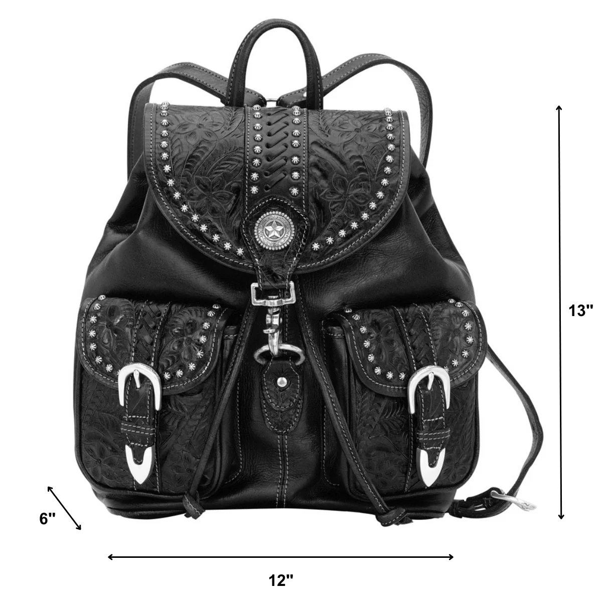 American West Classic Travel Large Drawstring Backpack with Front Pocket - Image 4
