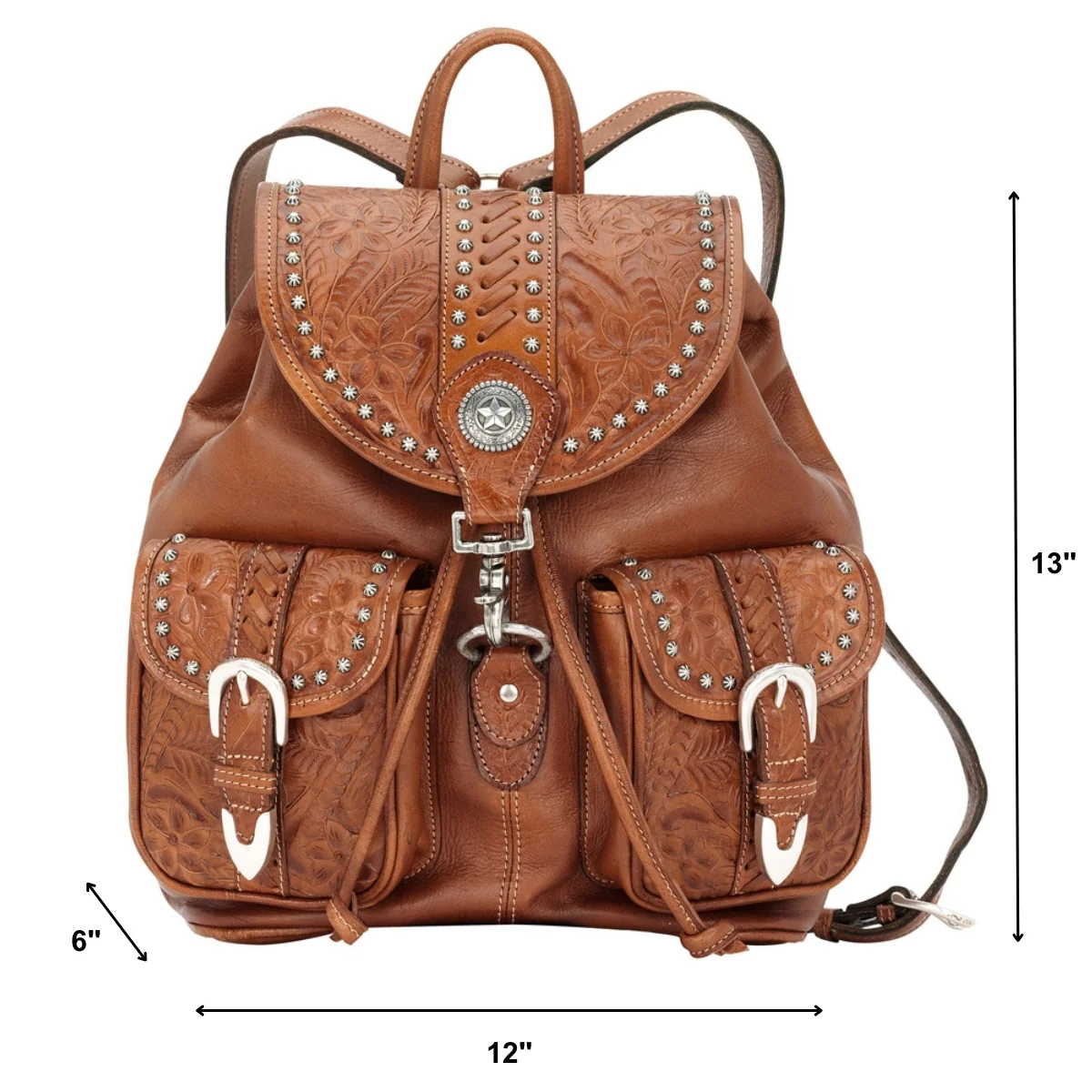 American West Classic Travel Large Drawstring Backpack with Front Pocket - Image 6