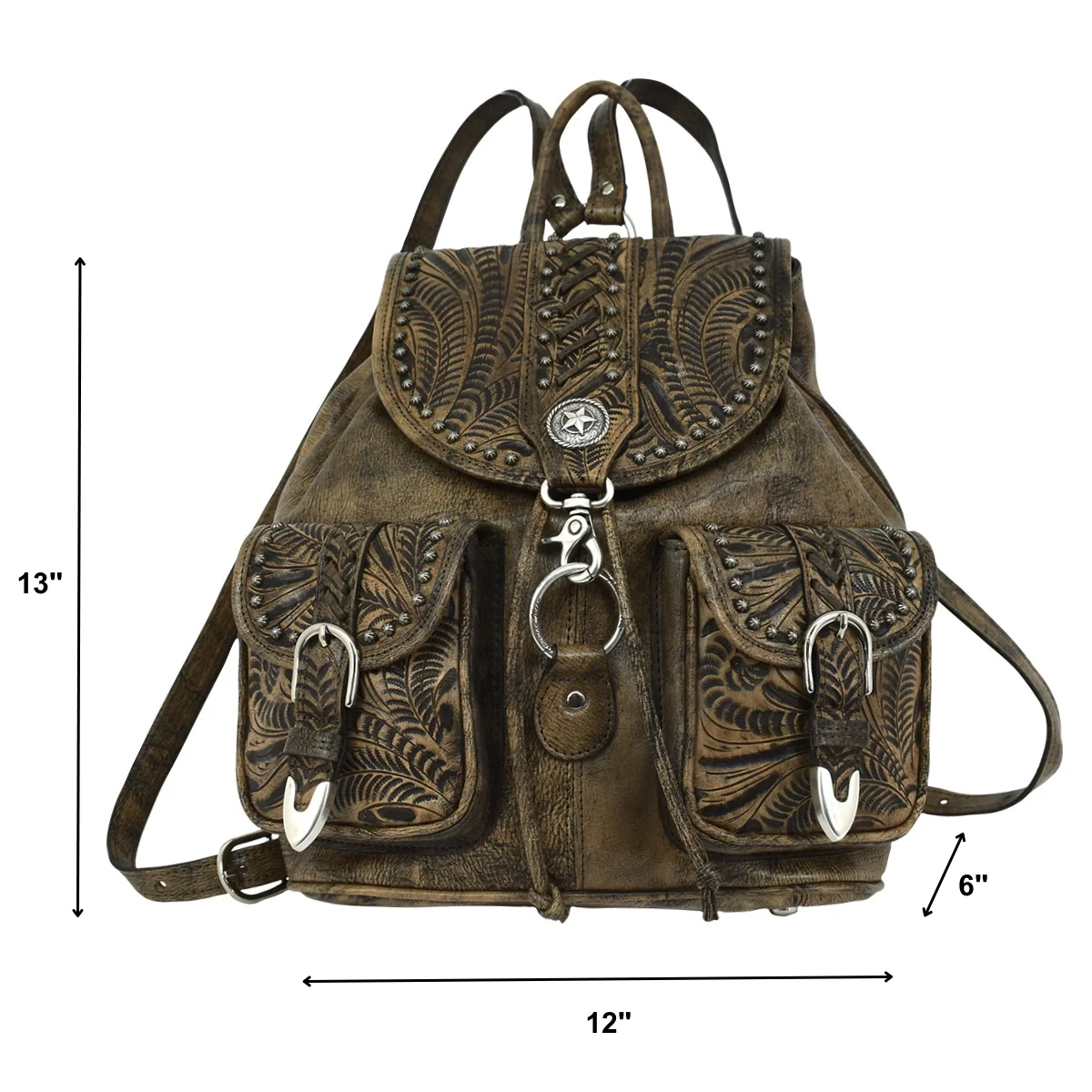 American West Classic Travel Large Drawstring Backpack with Front Pocket - Image 9