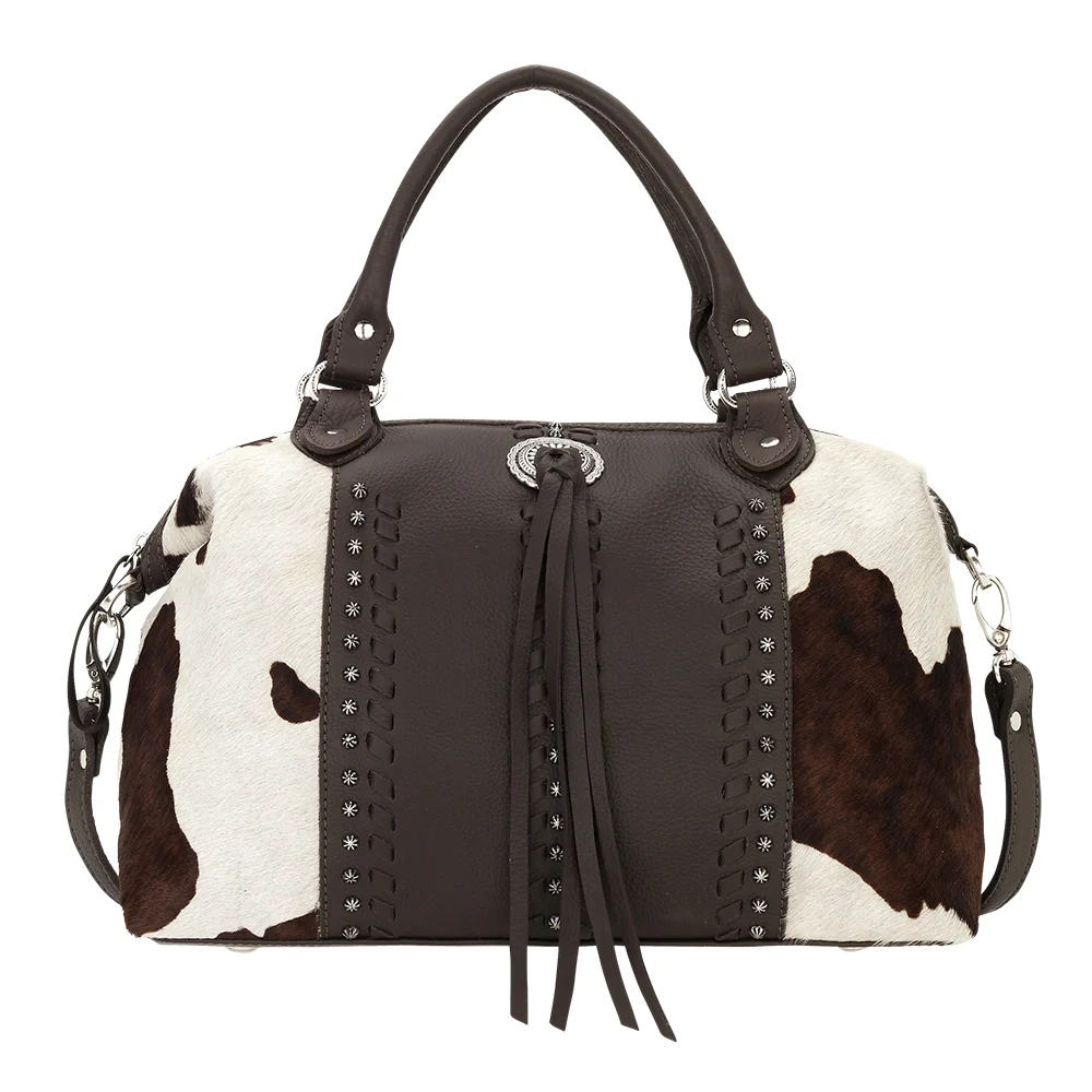 American West Cow Town Large Zip Top Convertible Satchel with Conceal Carry Pocket on Back - Image 3
