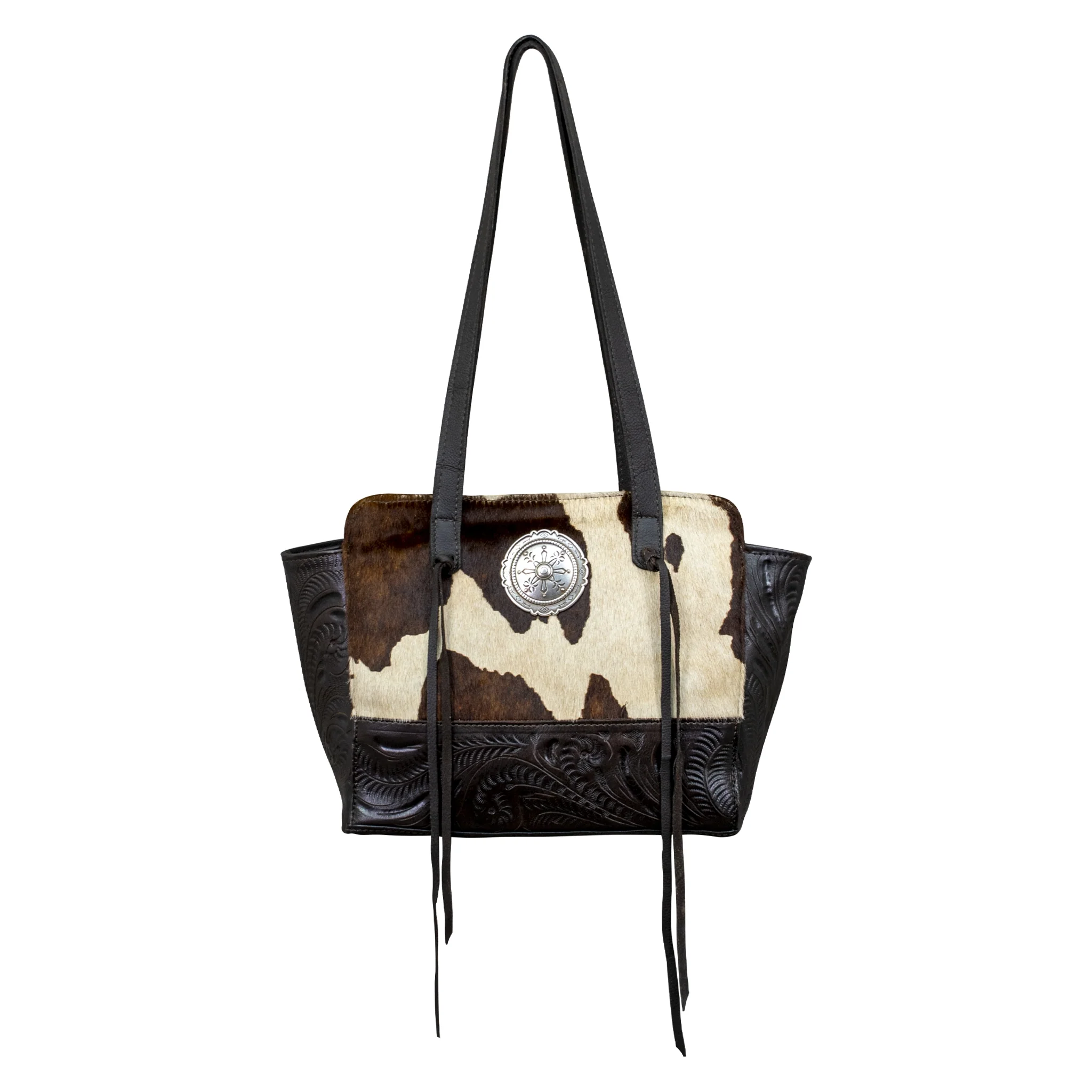 American West Cow Town Zip Top Tote with Conceal Carry Pocket on Back - Image 13