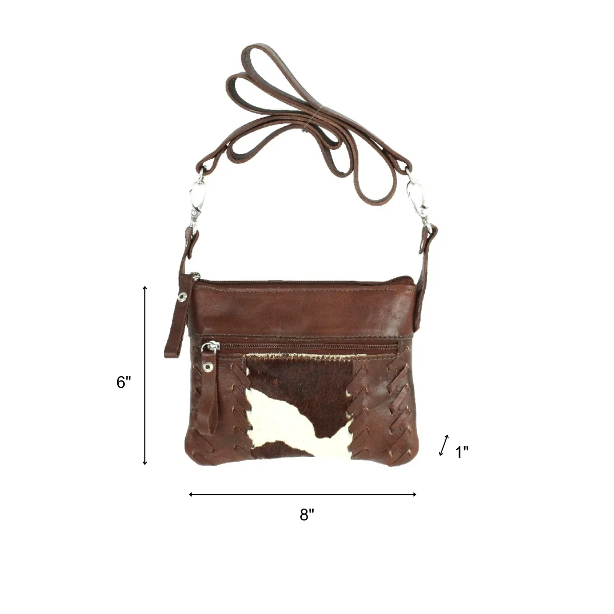 American West Cowtown Trail Rider Crossbody/Hip Bag with Hair-On Hide - Image 8