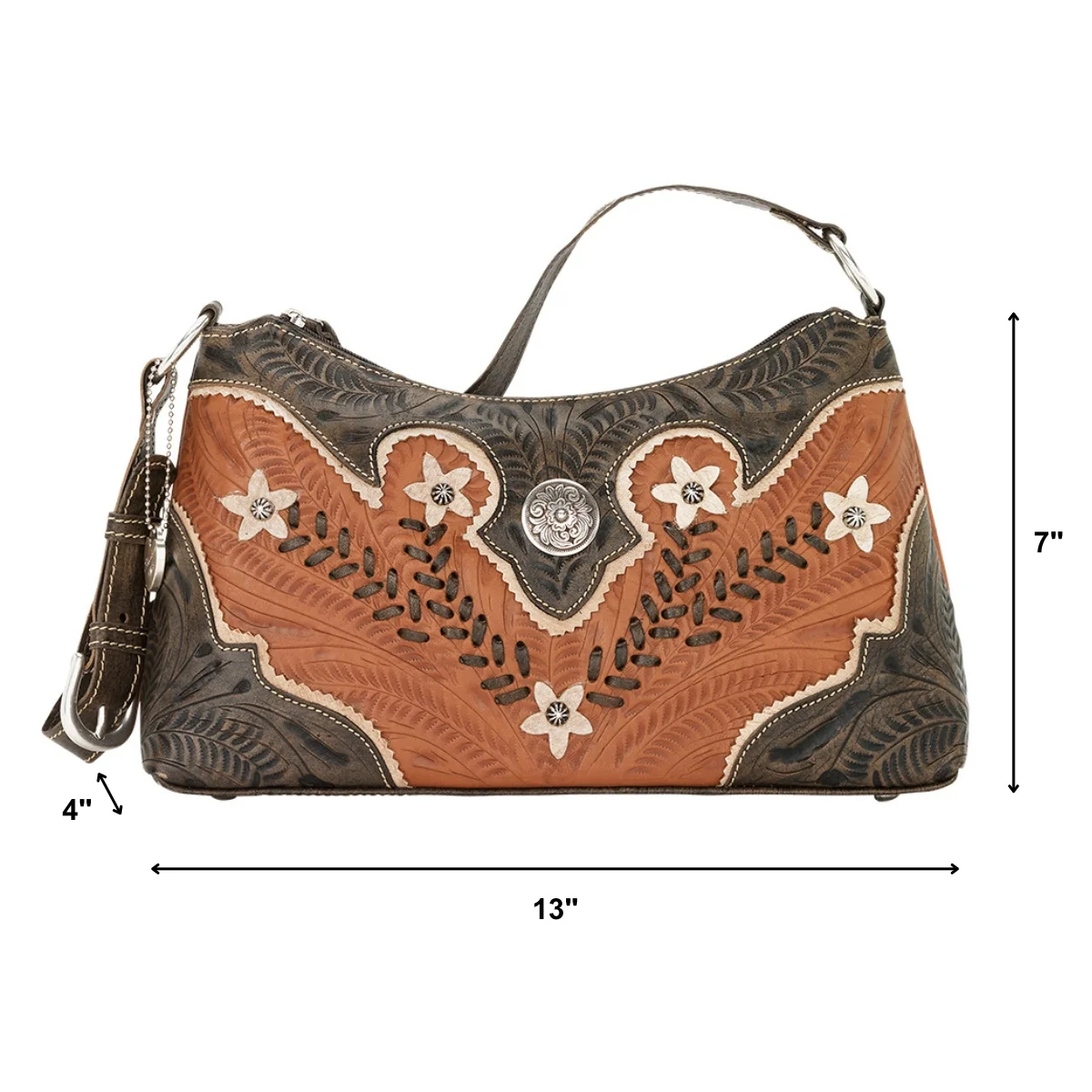 American West Desert Wildflower Zip Top Shoulder Bag - Image 7
