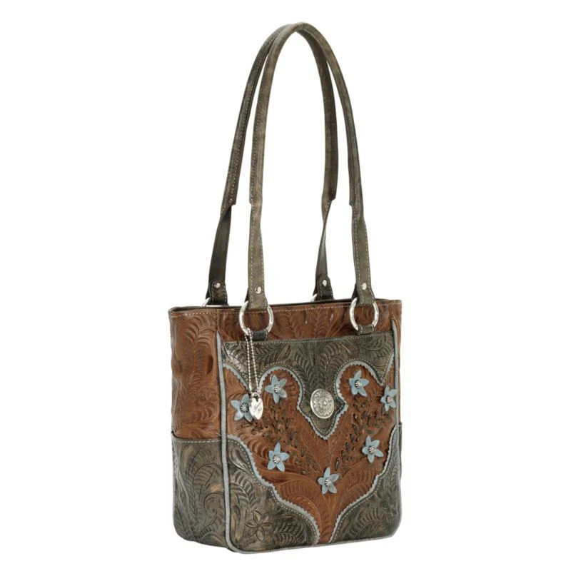 American West Desert Wildflower Zip Top Tote Handbag - Image 2