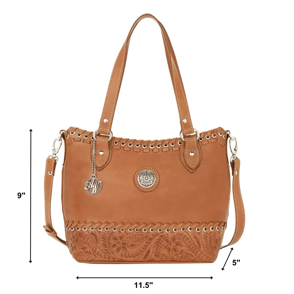 American West Harvest Moon Convertible Zip Top Bucket Tote - Image 4