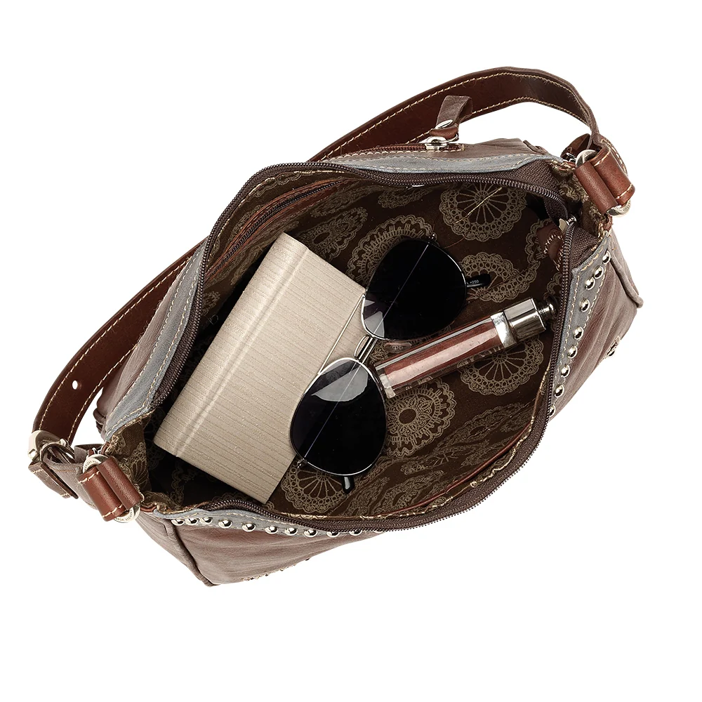 American West Harvest Moon Shoulder Bag with Conceal Carry Pocket on Back - Image 4