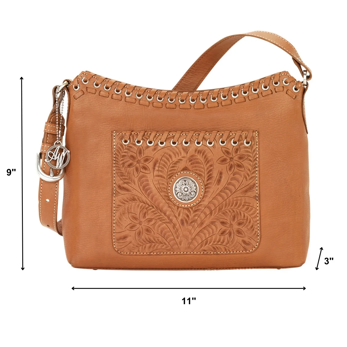American West Harvest Moon Zip Top Shoulder Bag - Image 4