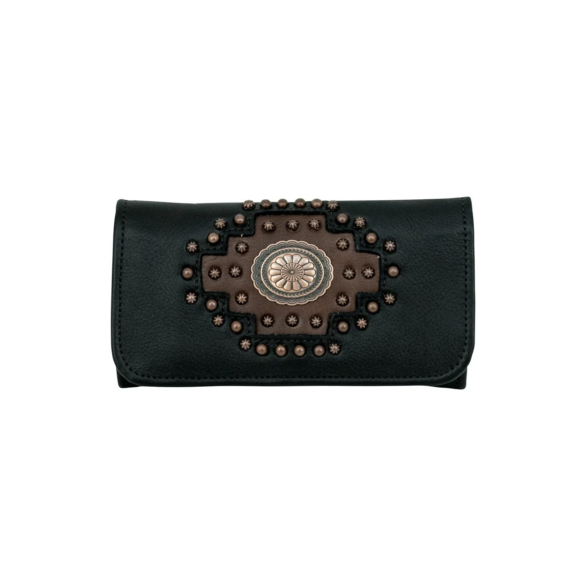 American West Ladies Midnight Copper Tri-Fold Wallet