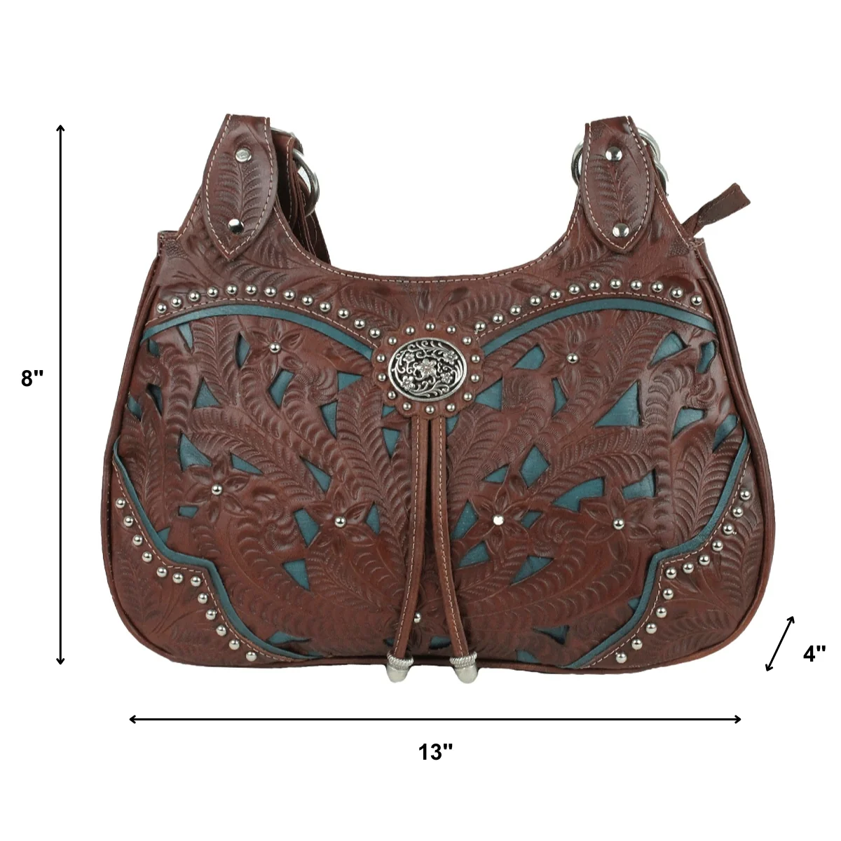 American West Lady Lace 3 Compartment Zip Top Scoop Tote - Image 5