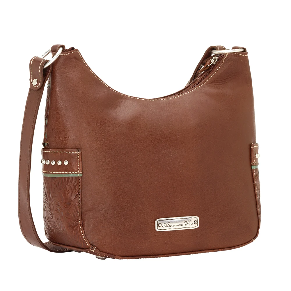 American West Lady Lace Zip Top Everyday Hobo With 2 Side Pockets - Image 3