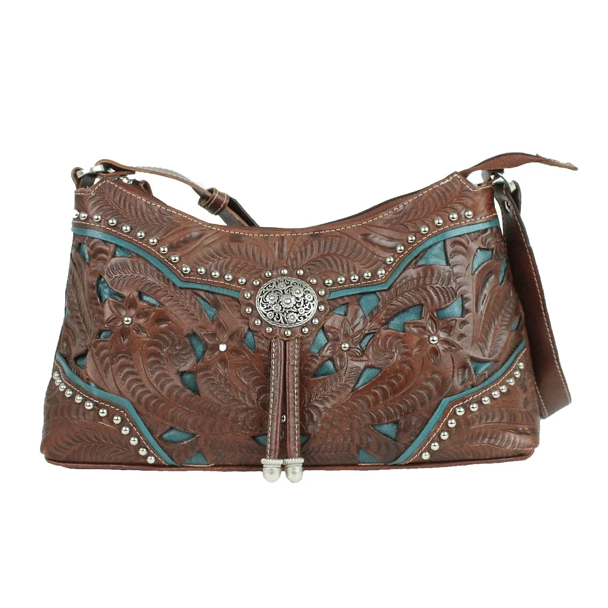 American West Lady Lace Zip Top Shoulder Bag - Image 2