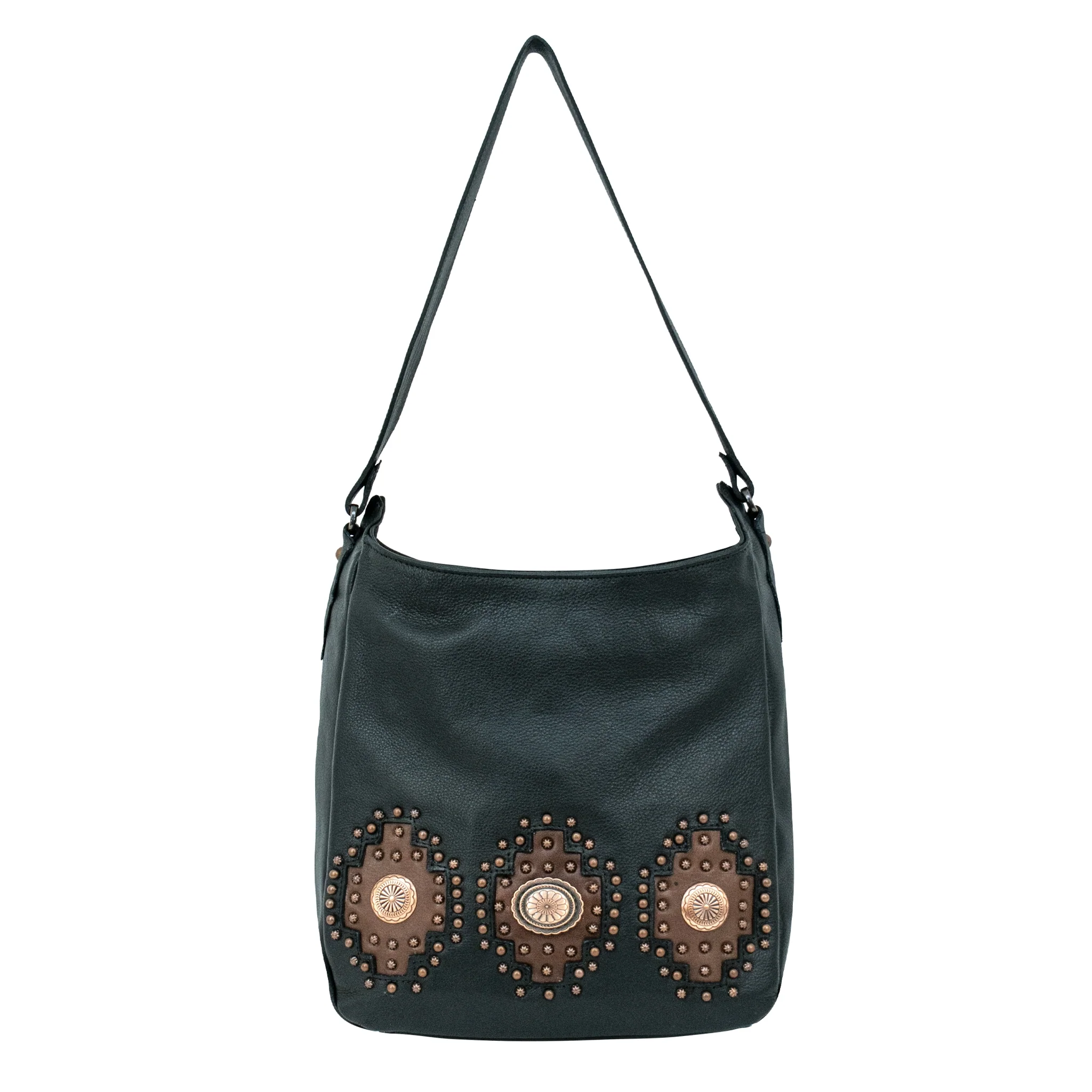 American West Midnight Copper Soft Zip Top Shoulder Hobo - Image 2