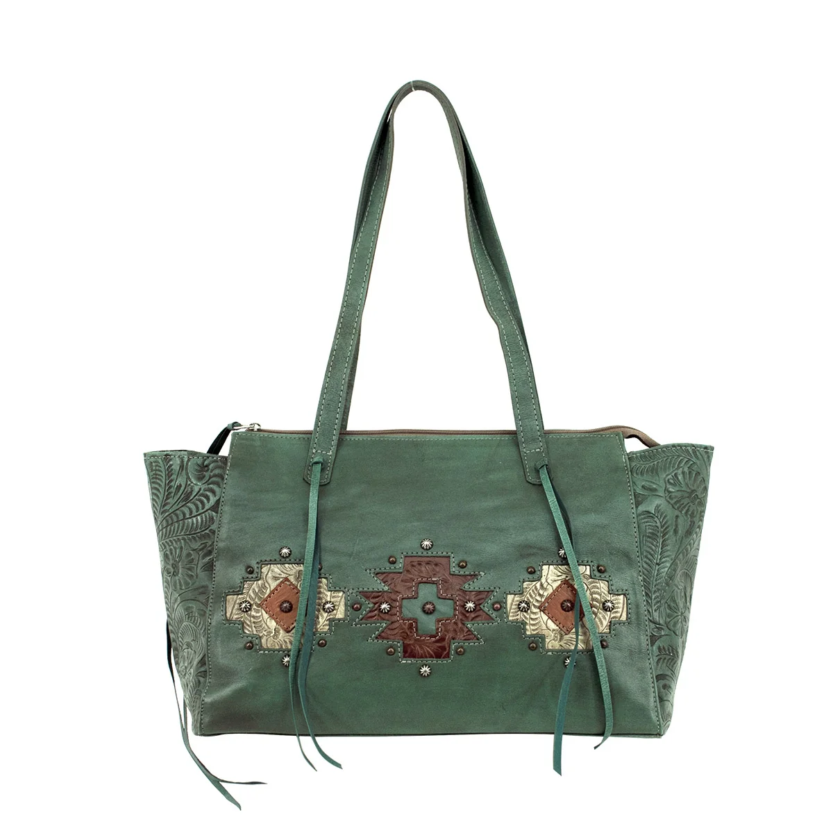 American West Navajo Soul Zip Top Tote with Conceal Carry Pocket on Back - Image 3