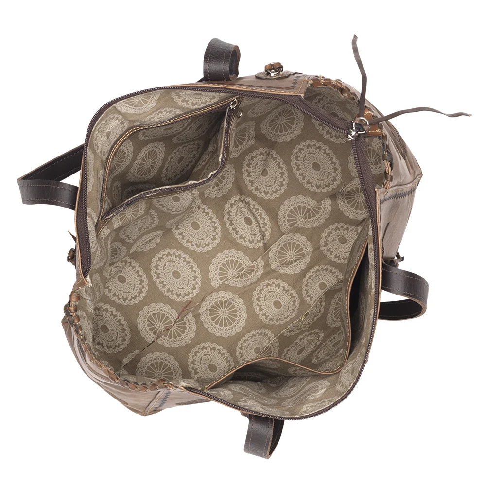 American West Sacred Bird Zip Top Tote with Conceal Carry Pocket on Back - Image 6