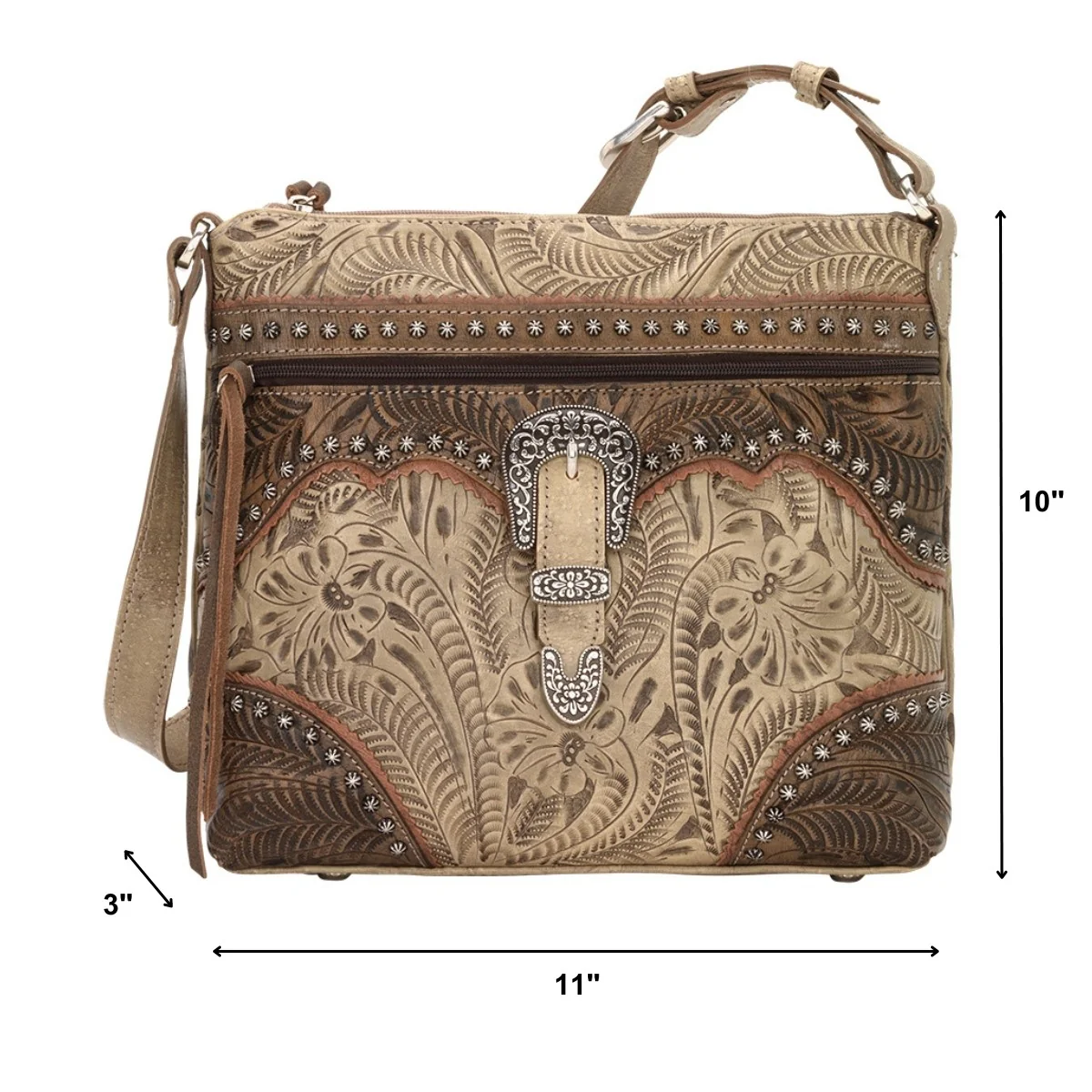 American West Saddle Ridge Zip Top Shoulder Bag - Image 16