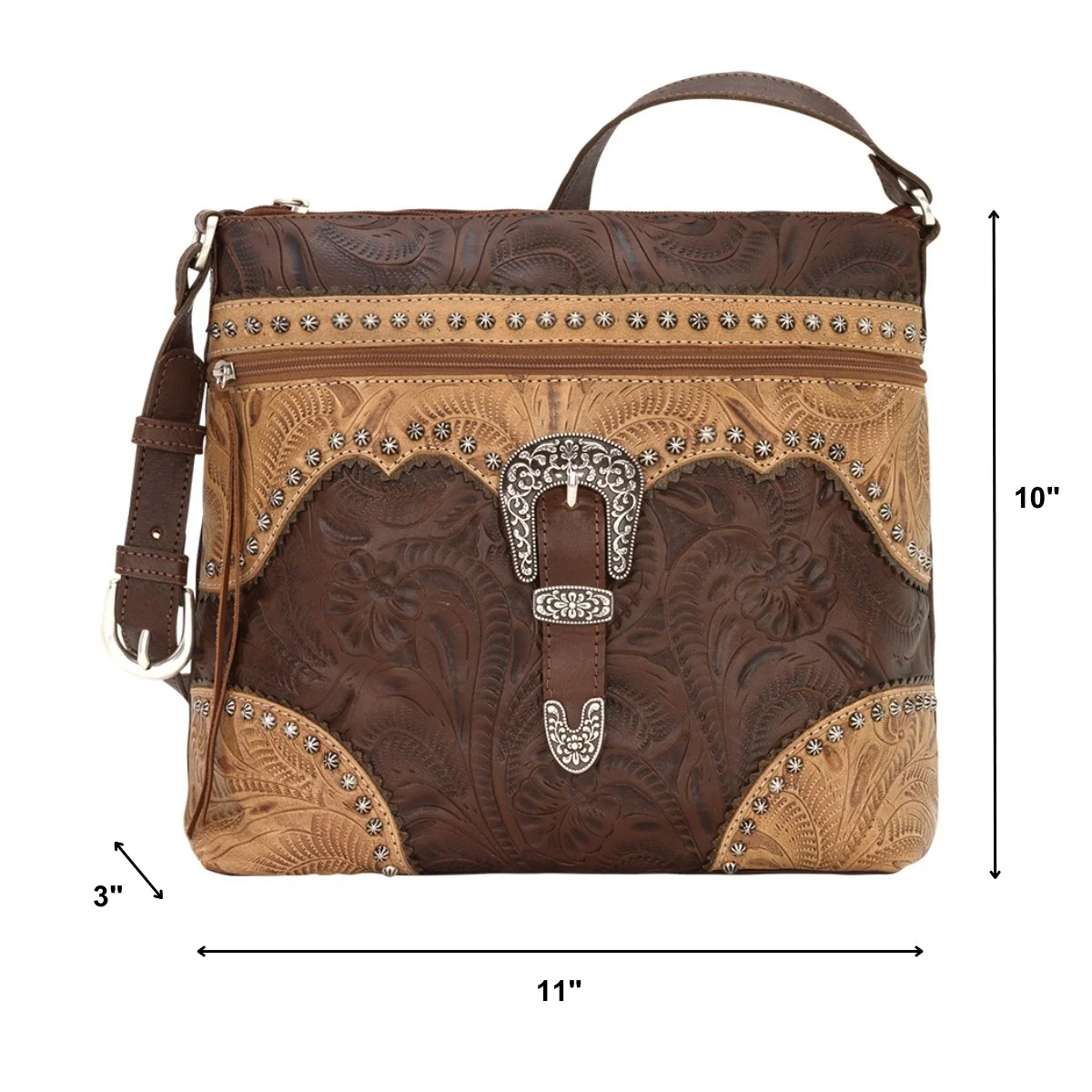 American West Saddle Ridge Zip Top Shoulder Bag - Image 20
