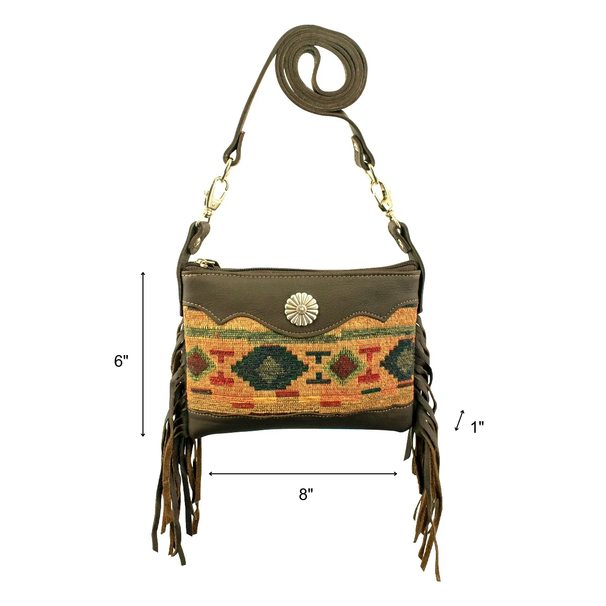 American West Santa Fe Woven Tapestry Trail Rider Crossbody/Hip Bag - Image 4
