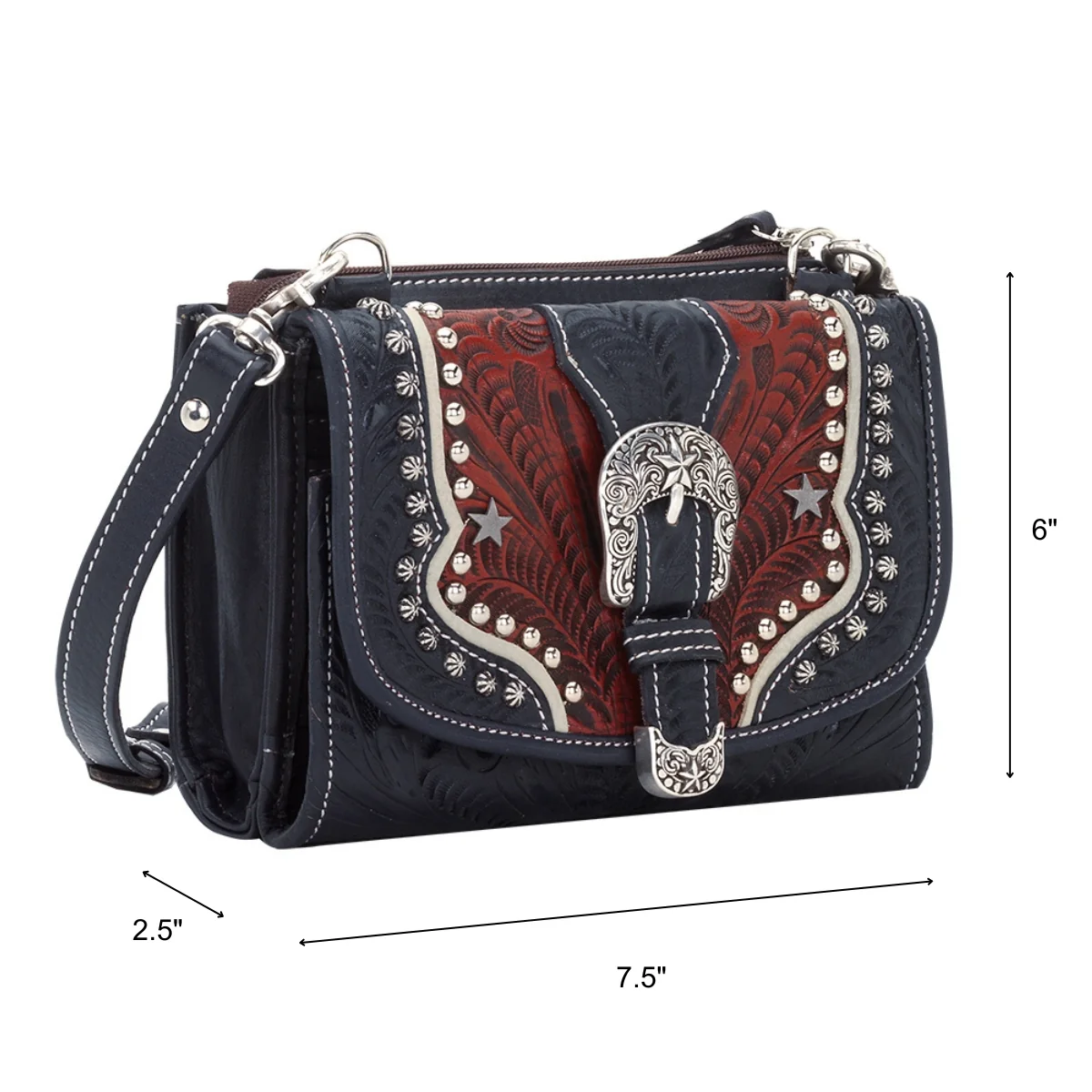 American West Texas Two Step Small Crossbody Bag/Wallet - Image 5