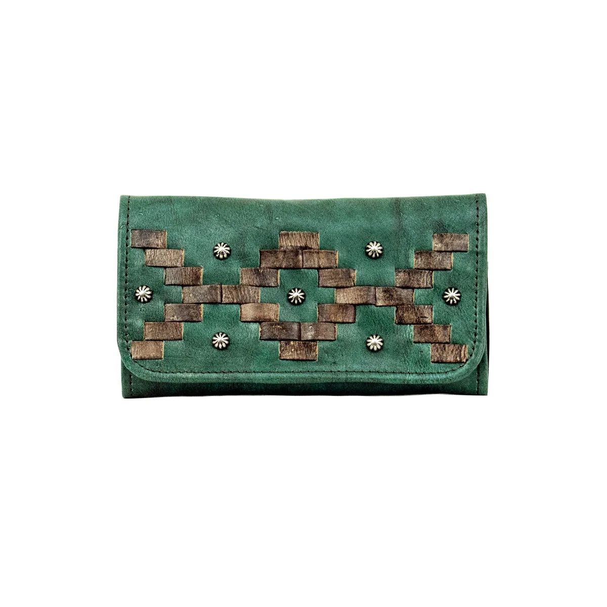American West Tribal Weave Ladies Tri-Fold Wallet - Image 3