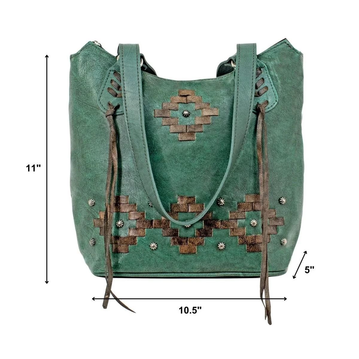 American West Tribal Weave Zip-Top Bucket Tote - Image 10