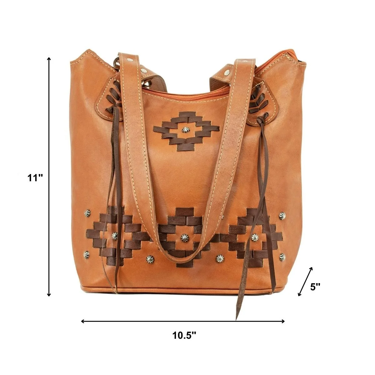 American West Tribal Weave Zip-Top Bucket Tote - Image 6