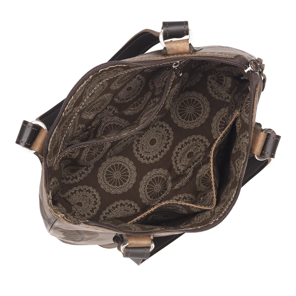 American West Tribal Weave Zip-Top Bucket Tote - Image 8