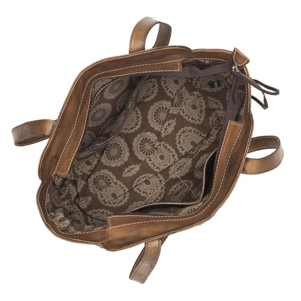 American West Zip Top Conceal Carry Satchel Tote - Brindle Hair - Image 2