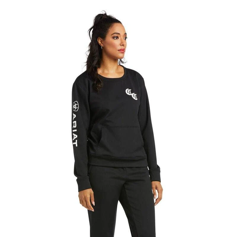 Ariat Ladies Compton Cowboys Tek Fleece Crew Sweat - Image 4
