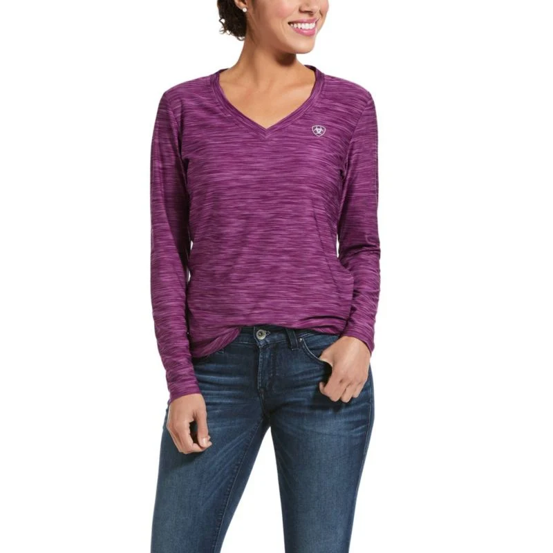 Ariat Ladies Laguna Long Sleeve Top X-Small Marine - Image 2