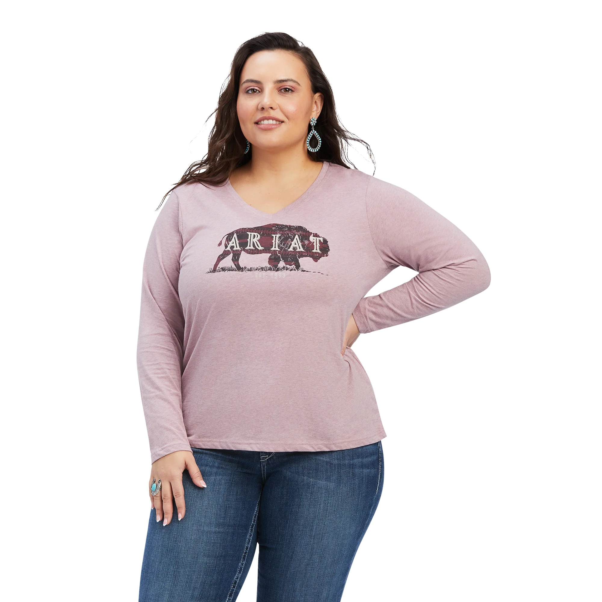 Ariat Ladies REAL Chest Logo Relaxed Tee Shirt - Image 2