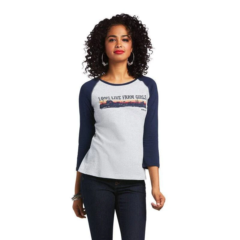 Ariat Ladies REAL Long Live Baseball Tee Shirt - Image 4