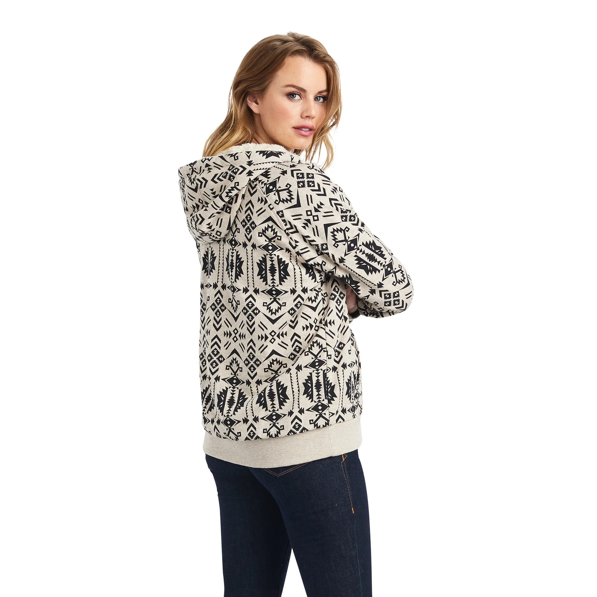 Ariat Ladies REAL Sherpa Full Zip Hoodie - Image 3
