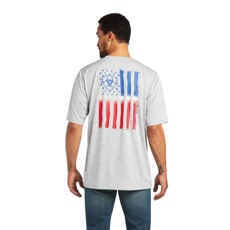Ariat Mens Charger Vertical Flag Tee Shirt - Image 4