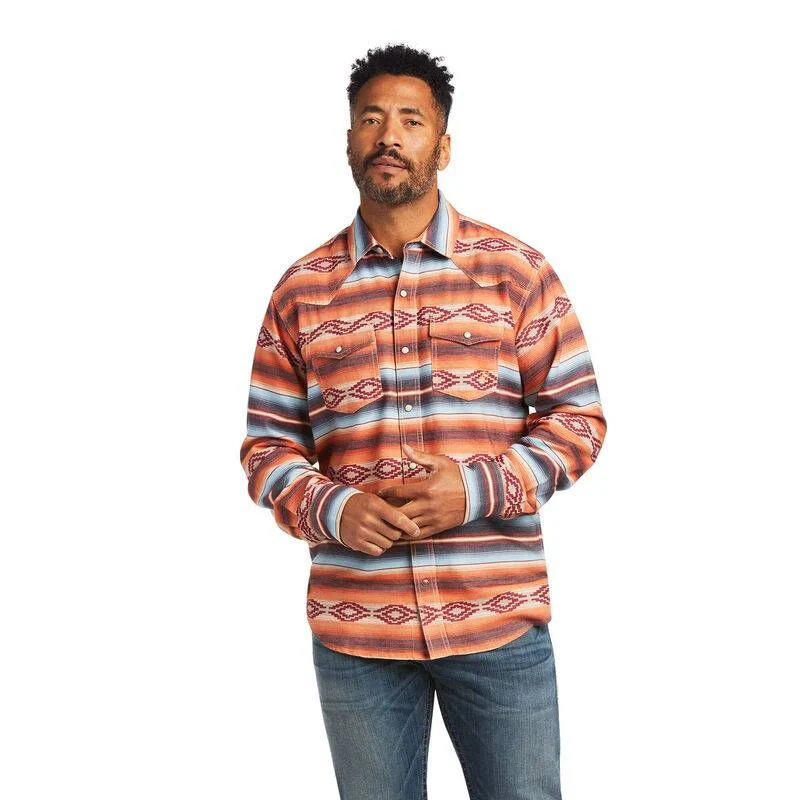 Ariat Mens Holden Retro Fit Snap Shirt Large Garne - Image 2