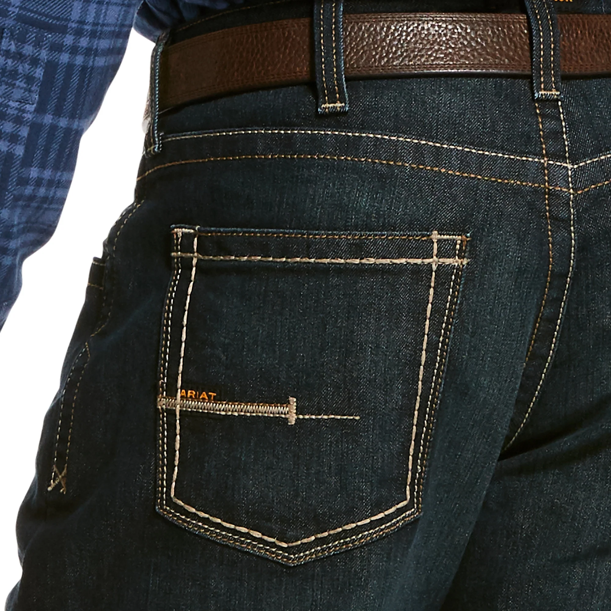 Ariat Mens Rebar M5 Straight DuraStretch Edge Stackable Straight Leg Jeans - Image 3