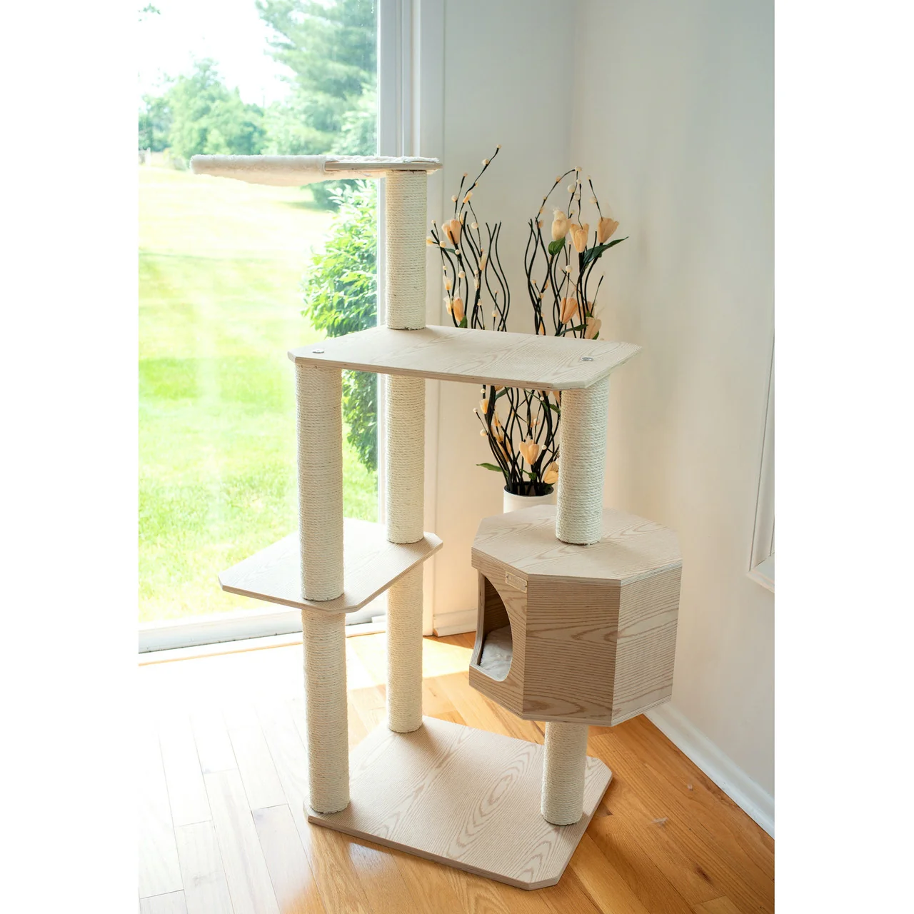 Armarkat Premium Real Wood Cat Tree Tower 54in