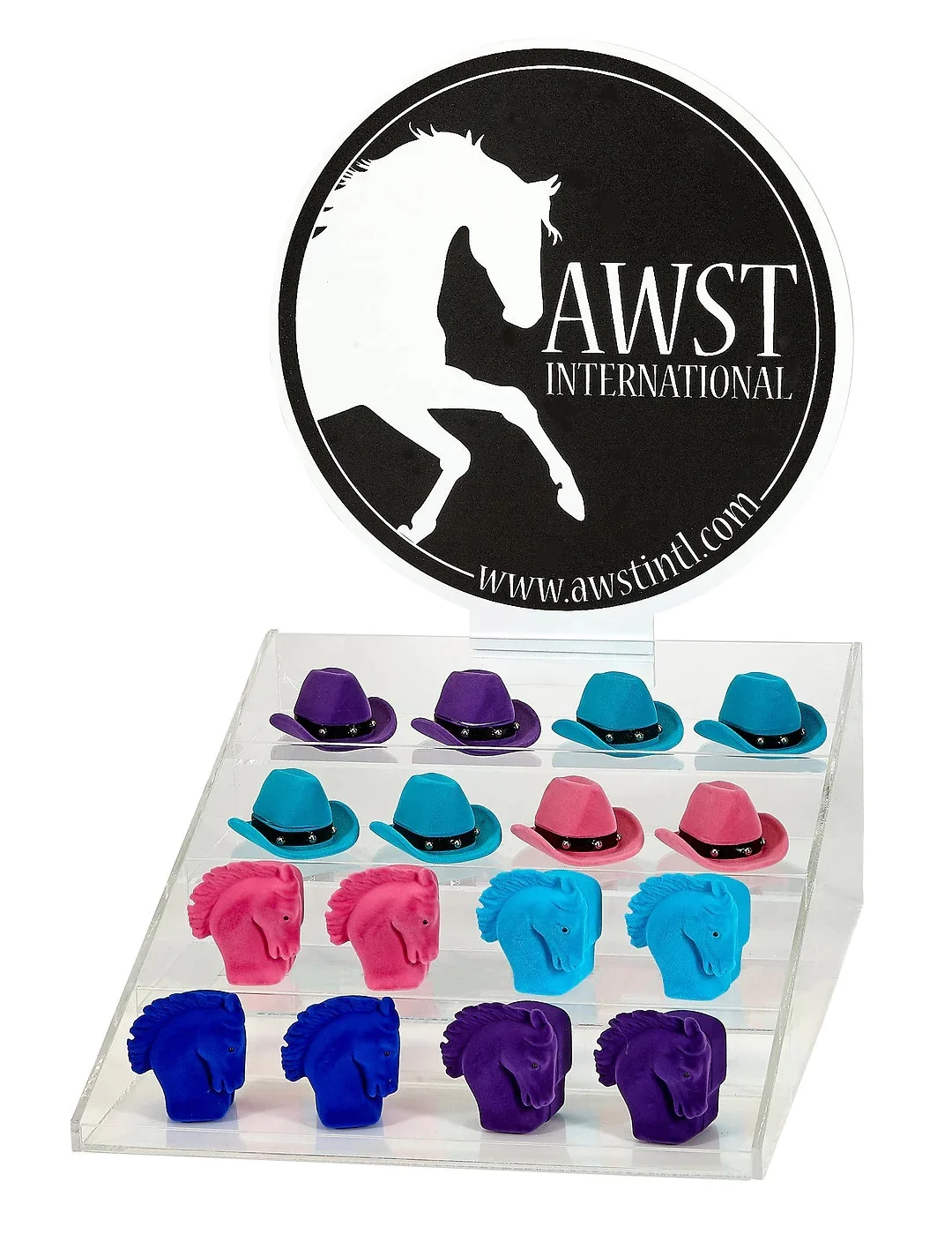 AWST Int'l Pendant/Earring/Horse Head/Cowboy Hat Jewelry Display