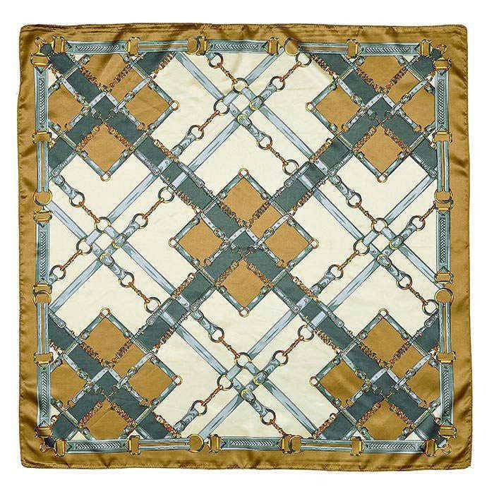 AWST Int'l Silky Plaid Snaffle Bit Scarf- Green- 3 - Image 2