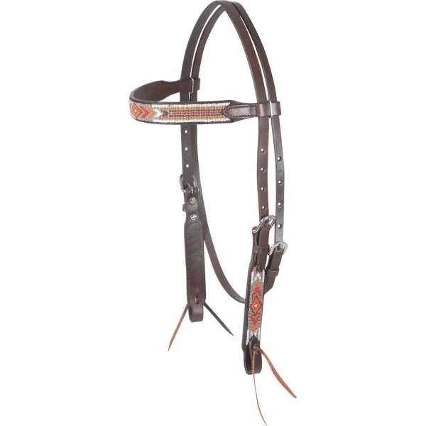 Cashel Beaded Browband Headstall - Gallup Chocolat