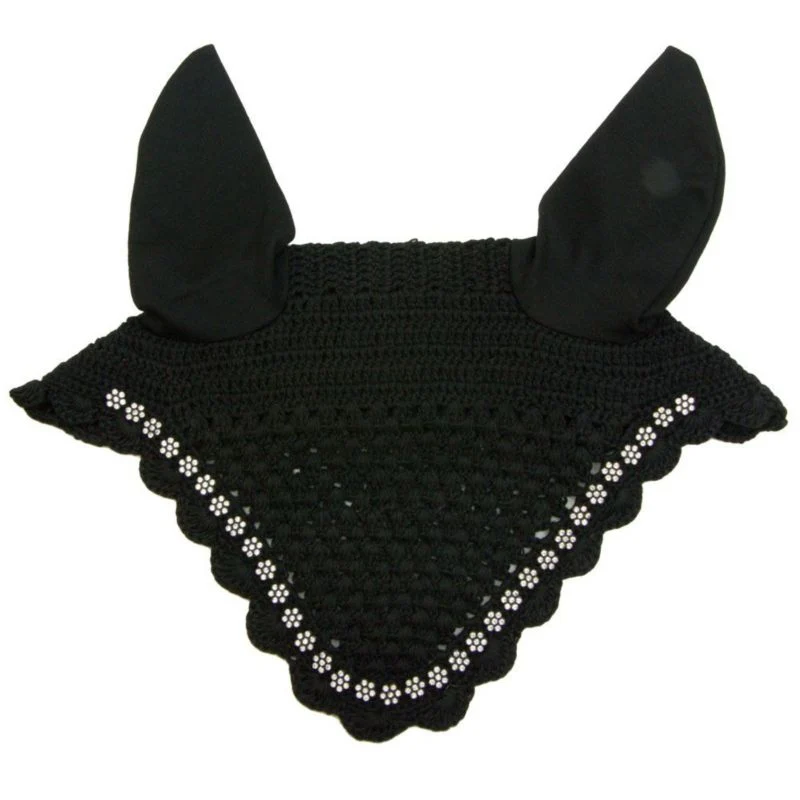 Coronet Crochet Fly Veil with Crystal Flower Stone