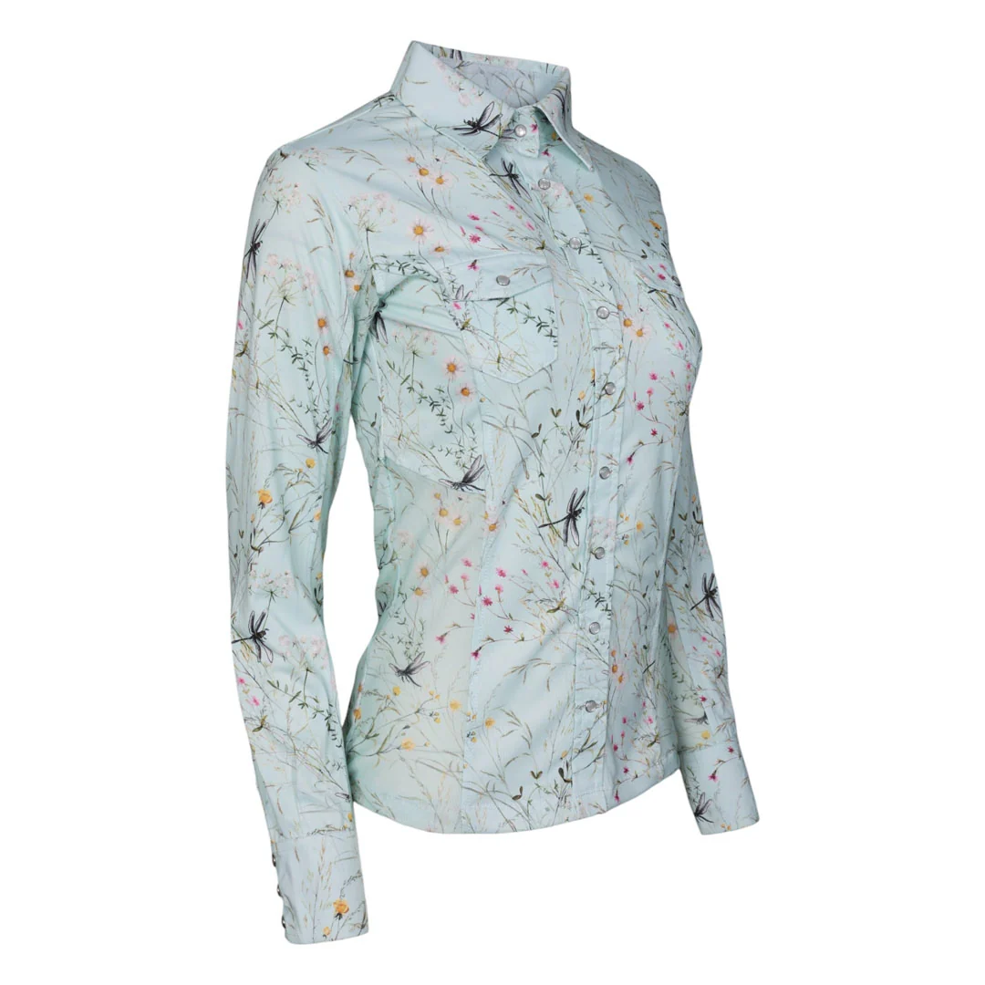 Dapplebay Ladies Dragonfly Meadow Button Down Western Shirt - Image 4