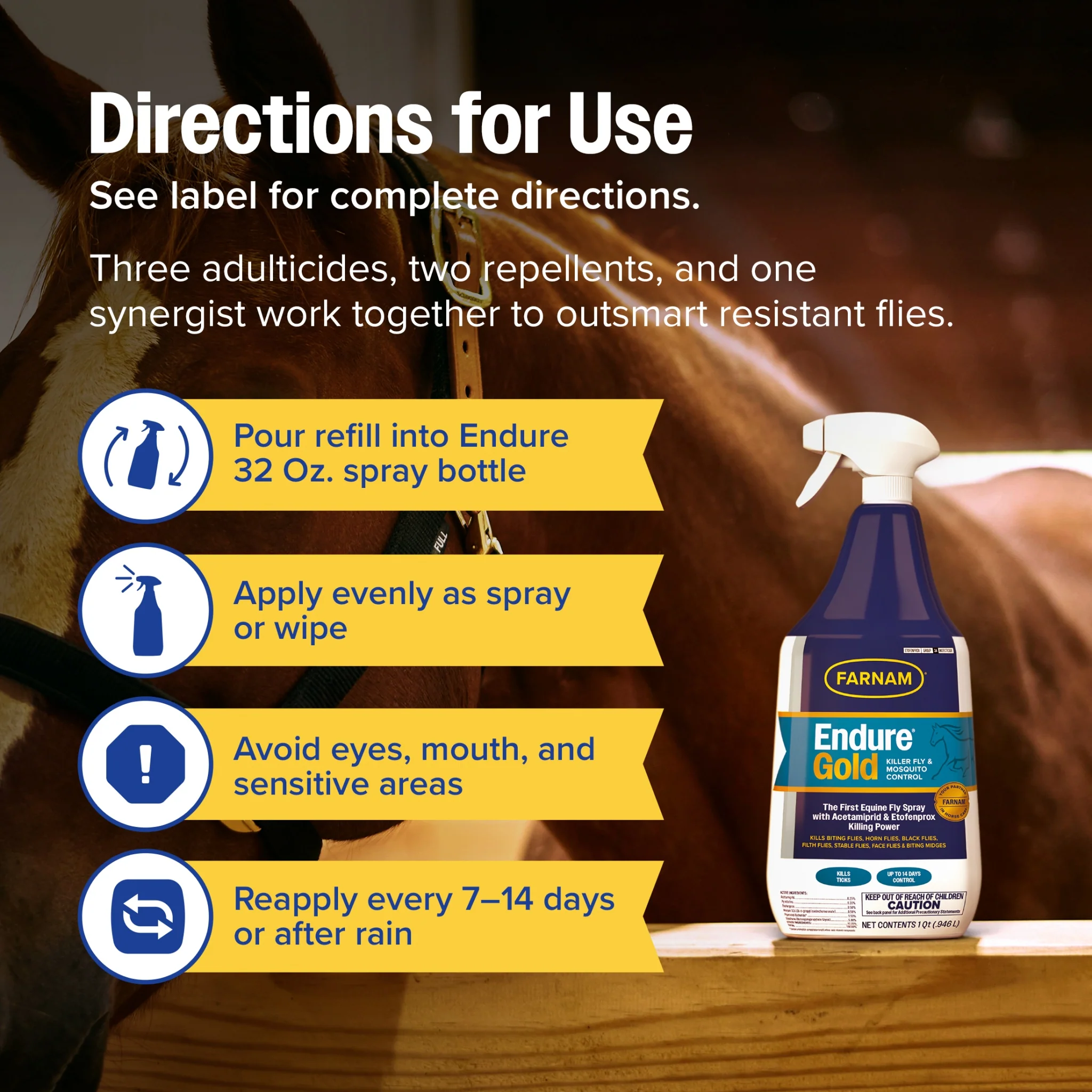 Farnam Endure Gold Fly Spray for Horses - Image 5
