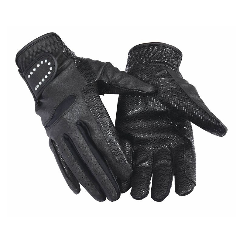 Equine Couture Ladies Crystal Gloves Sm Blk - Image 3